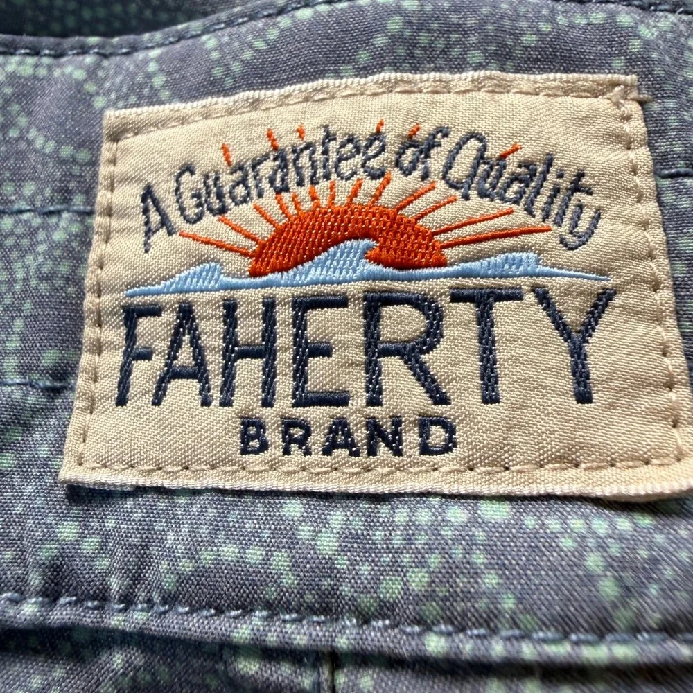 Faherty Brand Mens Blue Green Leaf Print Board Shorts 34 MSB1802-TLP